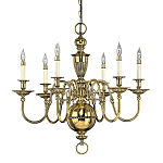 Люстра цвета латунь с 6-ю лампами в форме свечей в классическом стиле Hinkley варинант исполнения - 1 | Loft Concept в Костроме
