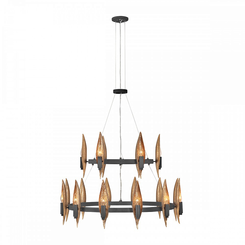 Люстра Hinkley 18 патронов Черный Янтарный в Костроме | Loft Concept 