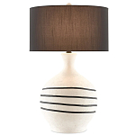 Настольная лампа фактурная с черными круговыми линиями на корпусе Recess варинант исполнения - 2 | Loft Concept в Костроме