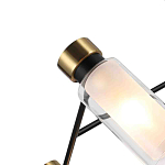 Люстра потолочная с 6-ю цилиндрическими плафонами из стекла и черным каркасом Noir Poise варинант исполнения - 2 | Loft Concept в Костроме