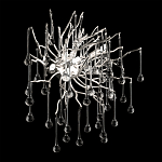 Бра с лучеобразным основанием и подвесками из прозрачного стекла в виде длинных капель Droplet Chandelier варинант исполнения - 10 | Loft Concept в Костроме