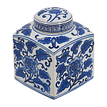 Ваза с крышкой в китайском стиле Oriental Blue & White Ornament Vases варинант исполнения - 1 | Loft Concept в Костроме