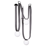 Подвесной светильник с серыми кожаными ремнями и белыми стеклянными плафонами в виде шаров Flos Wireline Lighting варинант исполнения - 1 | Loft Concept в Костроме