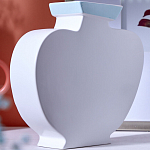 Ваза плоская белая с абстрактными черными линиями в форме лиц Faces of Imagination варинант исполнения - 7 | Loft Concept в Костроме