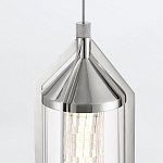 Подвесной светильник хромированного цвета с прозрачным цилиндрическим стеклянным плафоном Eurofase варинант исполнения - 5 | Loft Concept в Костроме