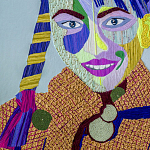 Картина с вышивкой Портрет wall panel People with the yellow ear 3 варинант исполнения - 1 | Loft Concept в Костроме