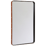 Зеркало прямоугольное в металлической раме с кожаной отделкой Loft in Reflection варинант исполнения - 2 | Loft Concept в Костроме