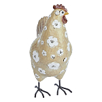 Статуэтка курица с белым цветочным узором и металлическими ножками Rustic Chicken варинант исполнения - 1 | Loft Concept в Костроме