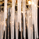 Люстра золотого цвета с декоративными ветками и длинными прозрачными стеклянными подвесами в форме сосулек Droplet Chandelier варинант исполнения - 5 | Loft Concept в Костроме