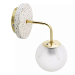 Бра с белым матовым плафоном в форме шара Round White Matte Lampshade варинант исполнения - 2 | Loft Concept в Костроме