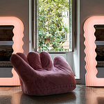 Дизайнерское плюшевое розовое кресло в форме руки Poltronova Joe Plush Taffy Pink Armchair варинант исполнения - 4 | Loft Concept в Костроме