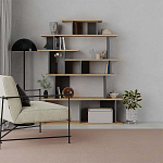 Стеллаж прямой с вертикальными и горизонтальными полками цвета антрацит и древесины APOLLON BOOKCASE ANTHRACITE OAK варинант исполнения - 1 | Loft Concept в Костроме