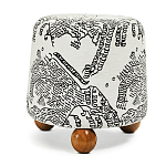 Пуф Wakonda с Круглыми ножками Черно-Белый орнамент варинант исполнения - 1 | Loft Concept в Костроме