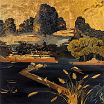 Кофейный стол с японским пейзажем Bohemia coffee table  варинант исполнения - 1 | Loft Concept в Костроме