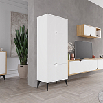Комод белый с 4-мя дверцами на металлических ножках SPARK MULTIPURPOSE CABINET WHITE варинант исполнения - 4 | Loft Concept в Костроме