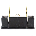 Настольный письменный набор из белого мрамора с часами Marble Accessory варинант исполнения - 3 | Loft Concept в Костроме