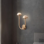 Бра с 2-мя мраморными плафонами на латунном корпусе Light Warm Light варинант исполнения - 1 | Loft Concept в Костроме