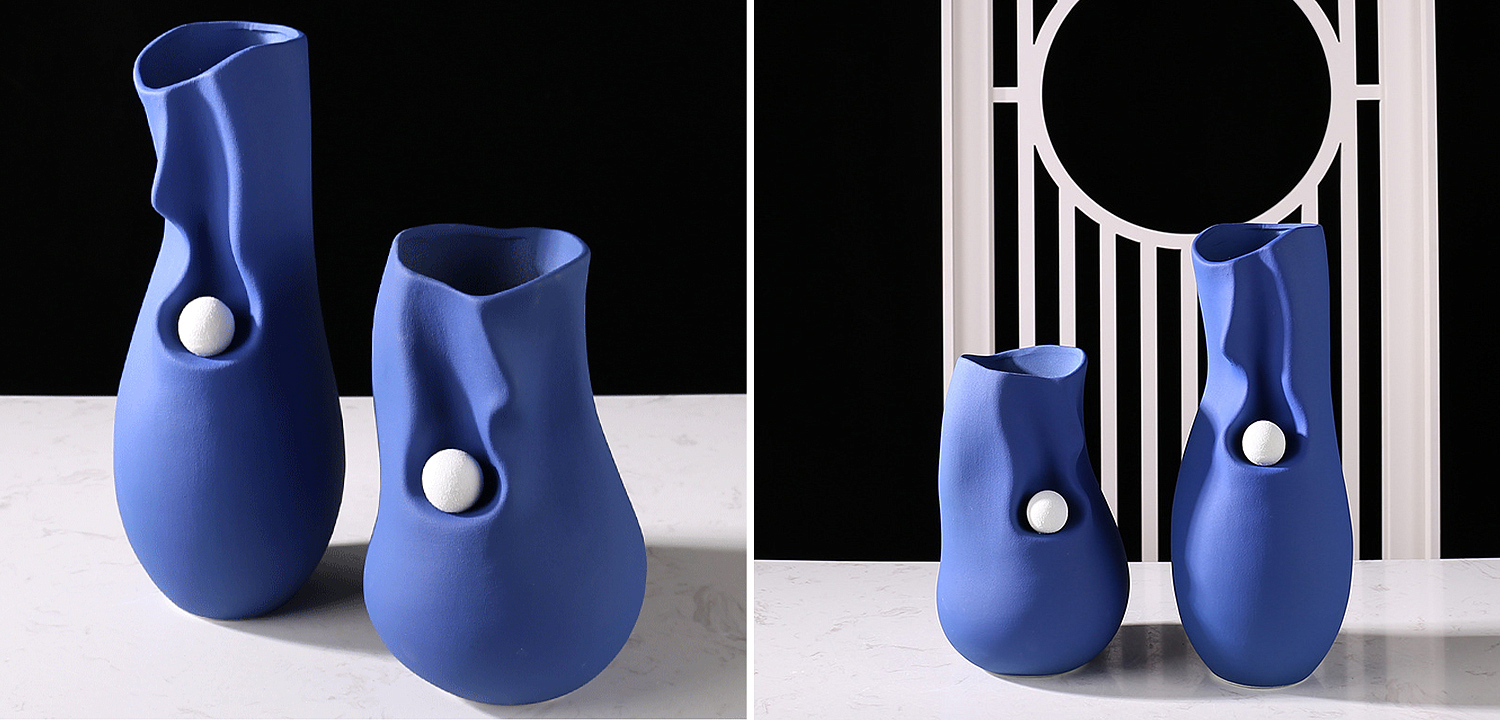 Ваза Molecule Collection Rhea Blue Vase Ваза Molecule Collection Rhea Blue Vase - Loft-Concept в Костроме