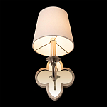 Бра с белым текстильным абажуром и декоративным основанием в виде четырехлистника с зеркальной вставкой Vitorino варинант исполнения - 23 | Loft Concept в Костроме