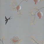 Обои ручная роспись Summer Night Blossom Colourway SC-122 on Wood Ash slub silk варинант исполнения - 1 | Loft Concept в Костроме