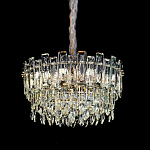 Круглая люстра с хрустальными подвесками на золотистом каркасе Gorgeous Crystal Light варинант исполнения - 1 | Loft Concept в Костроме