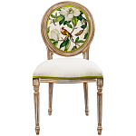 Стул бежевый из натурального бука с изображением птицы в саду Blooming Colored Birds варинант исполнения - 1 | Loft Concept в Костроме