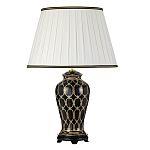 Настольная лампа с керамическим основанием с золотистым решетчатым узором и белым плиссированным абажуром Elstead Lighting варинант исполнения - 6 | Loft Concept в Костроме