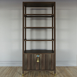 Стеллаж со стеклянными полками Elsa Dreams Walnut варинант исполнения - 6 | Loft Concept в Костроме