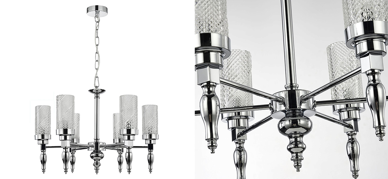 Люстра цвета хром Balusters D55 см Люстра цвета хром Balusters D55 см - Loft-Concept в Костроме