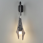 Бра черного цвета с плафоном из рельефного стекла Glass Pod варинант исполнения - 8 | Loft Concept в Костроме