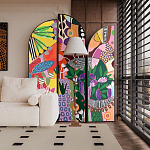 Ширма цветочный принт Colored Partition варинант исполнения - 4 | Loft Concept в Костроме
