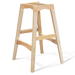 Барный стул со спинкой на 4-х деревянных ножках Синий Велюр Ava Charm варинант исполнения - 7 | Loft Concept в Костроме