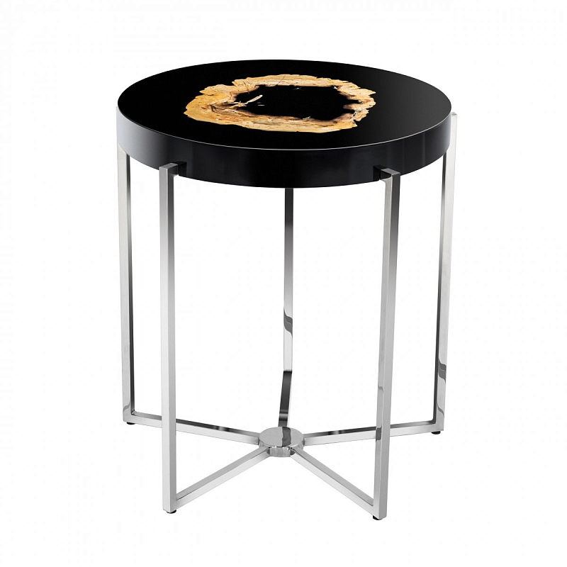 Приставной стол Eichholtz Side Table Pompidou Никель Черный в Костроме | Loft Concept 