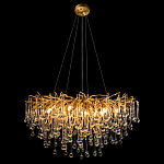 Люстра подвесная с прозрачными стеклянными подвесками в форме капель Диаметр 80 см Droplet Chandelier варинант исполнения - 13 | Loft Concept в Костроме