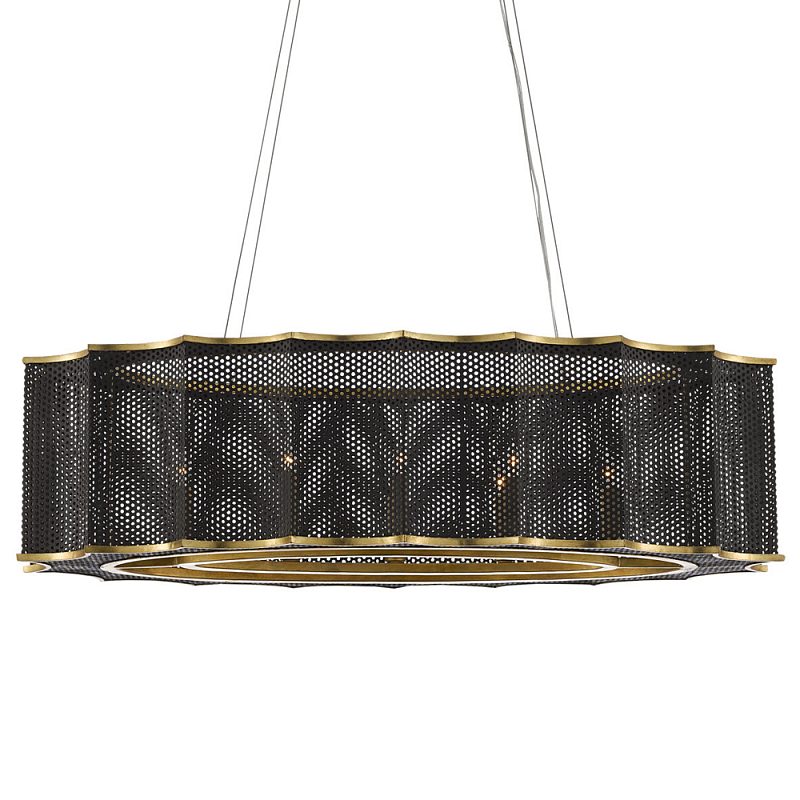 Люстра овальная в сочетании черного и золотого цвета Mesh Lighting Черный Золотой Люстра овальная в сочетании черного и золотого цвета Mesh Lighting Черный Золотой в Костроме | Loft Concept