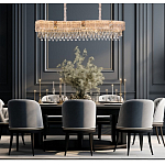 Люстра волнистой формы с каскадом из прозрачного хрусталя Constant Sparks варинант исполнения - 3 | Loft Concept в Костроме