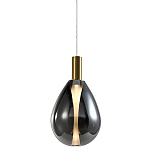 Подвесной светильник со стеклянным плафоном в форме капли дымчатого цвета NAOMI drop smoke варинант исполнения - 1 | Loft Concept в Костроме