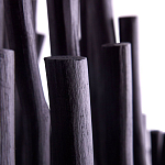 Люстра черная с несколькими ярусами деревянных палочек Bright Wooden Chandelier варинант исполнения - 7 | Loft Concept в Костроме