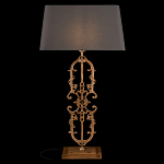 Настольная лампа на ажурном чугунном основании с тканевым серым абажуром Openwork Lamp варинант исполнения - 2 | Loft Concept в Костроме