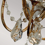  Бра в классическом стиле с 3-мя лампами в виде свеч на овальном зеркальном основании с хрустальными подвесками и подсвечниками Feiss варинант исполнения - 2 | Loft Concept в Костроме