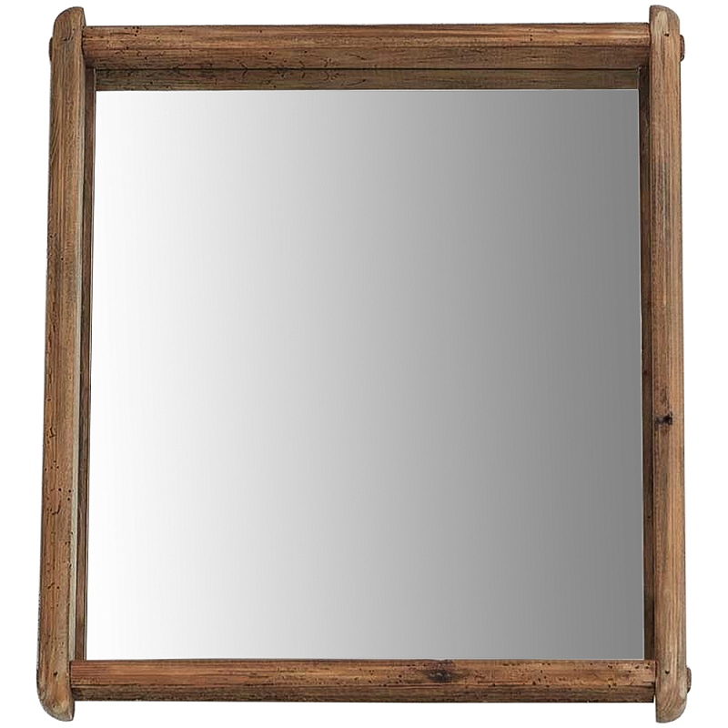 Квадратное настенное зеркало в деревянной раме Lyons Mirror Зеркало Коричневый Квадратное настенное зеркало в деревянной раме Lyons Mirror Зеркало Коричневый в Костроме | Loft Concept