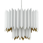 Люстра белая с гофрированным двойным абажуром Corrugated Double Lampshade варинант исполнения - 2 | Loft Concept в Костроме