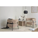 Кресло полукруглое мягкое с буклированной обивкой Armchair with Boucle Upholstery варинант исполнения - 3 | Loft Concept в Костроме