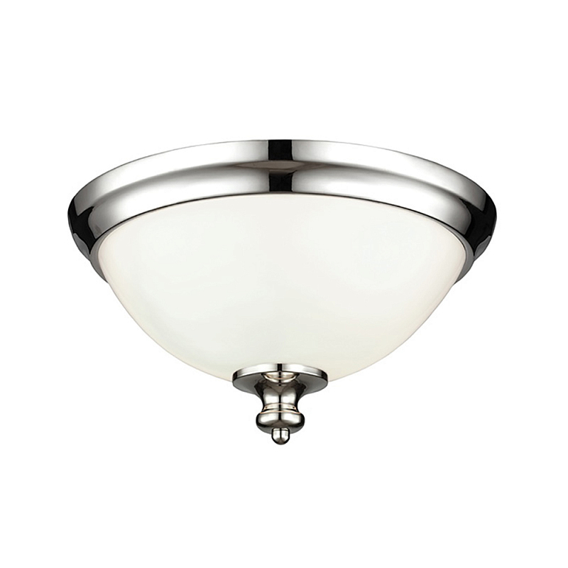 Потолочный светильник в форме чаши из белого матового стекла Feiss Никель Белый в Костроме | Loft Concept 