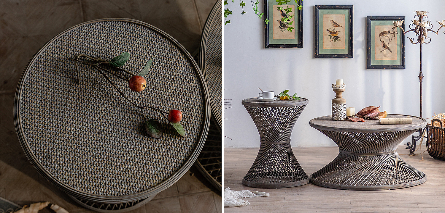 Приставной стол Zaire Wicker Side Table Dark Приставной стол Zaire Wicker Side Table Dark - Loft-Concept в Костроме