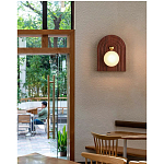 Настенный светильник с деревянным резным основанием Wood Wall Lamp варинант исполнения - 3 | Loft Concept в Костроме