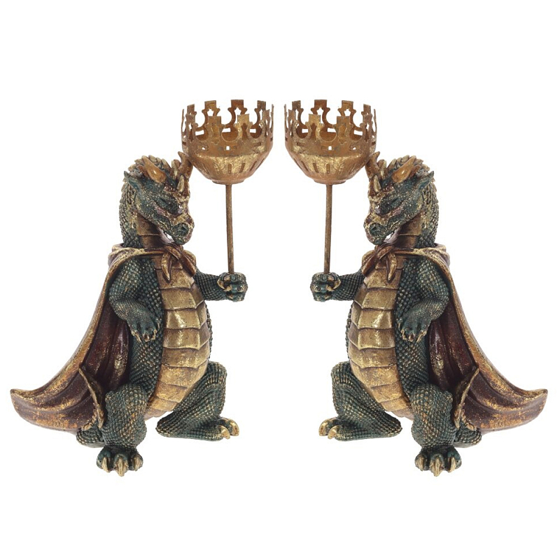 Подсвечник в виде дракона Dragon candlestick Green Gold Brown L or R Зеленый Золотой Коричневый Подсвечник в виде дракона Dragon candlestick Green Gold Brown L or R Зеленый Золотой Коричневый в Костроме | Loft Concept