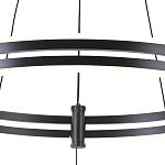 Люстра светодиодная с 2-мя плафонами в форме колец из акрила и алюминия с пультом для регулировки света Ring Horizontal Black варинант исполнения - 3 | Loft Concept в Костроме