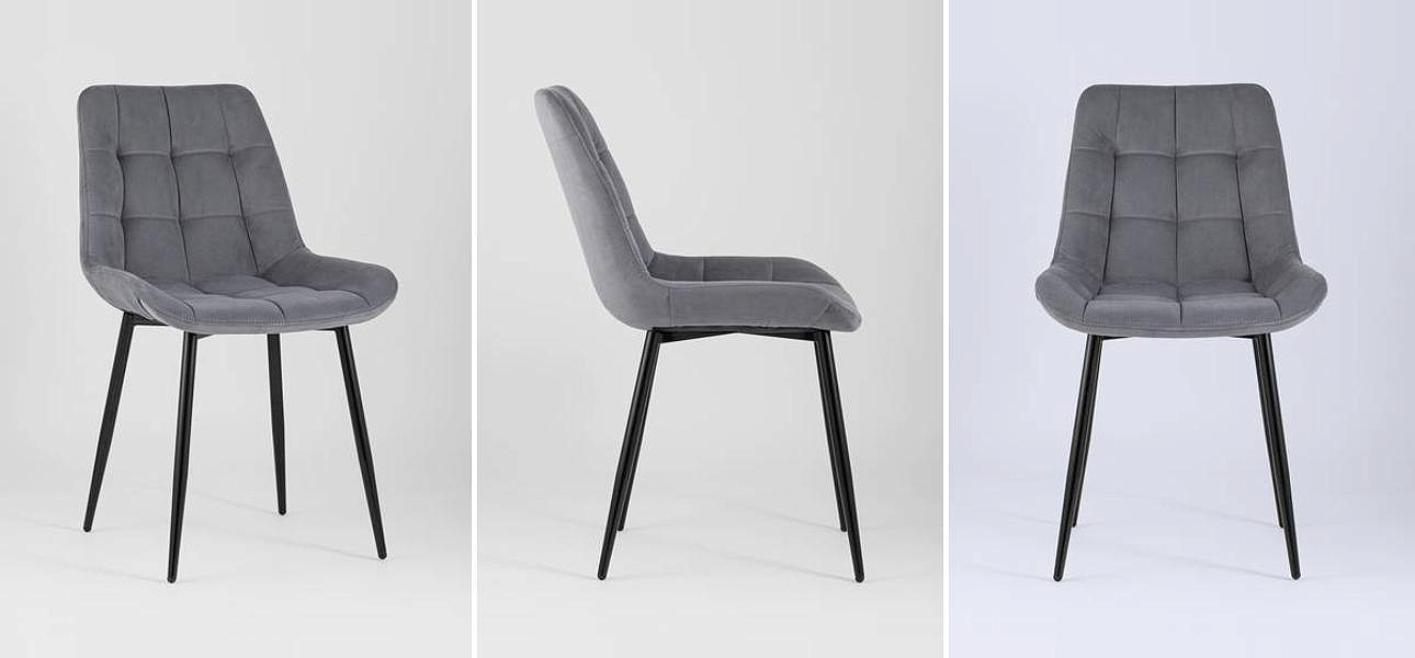 Стул NANCY Chair Серый Цвет Черные Ножки Стул NANCY Chair Серый Цвет Черные Ножки - Loft-Concept в Костроме