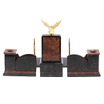 Настольный письменный набор из лемезита и змеевика с декором в виде Орла в подарочной упаковке Successful Leader варинант исполнения - 6 | Loft Concept в Костроме